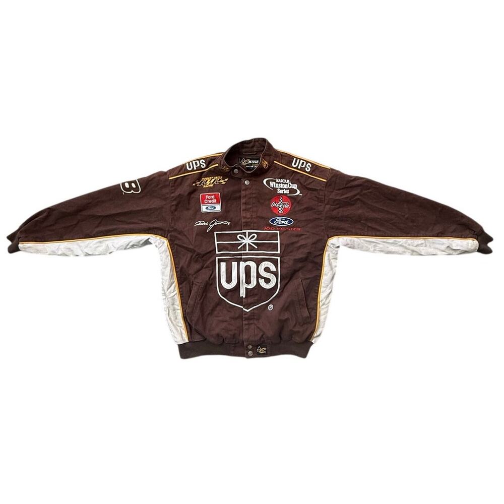 Vintage Dale Jarrett Chase Authentic Mens Drivers Line Jacket UPS Size L - Picture 1 of 16